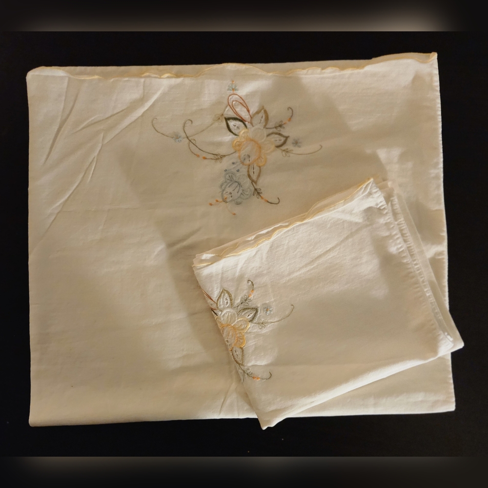 Embroidered Floral Pillowcases